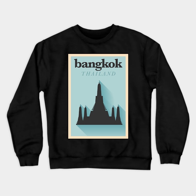 Bangkok Poster Design Crewneck Sweatshirt by kursatunsal